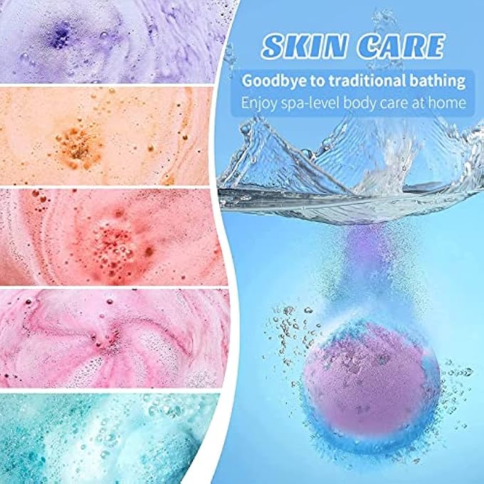 Bath Bombs Gift Set 12 Packï¼ŒShower Steamers Shower Bombs Bubble Bath Bath Essentials Self Care and Relaxation Stress Relief Gifts Card Birthday for Women Skin Moisturize, Kid Safe - Image 5